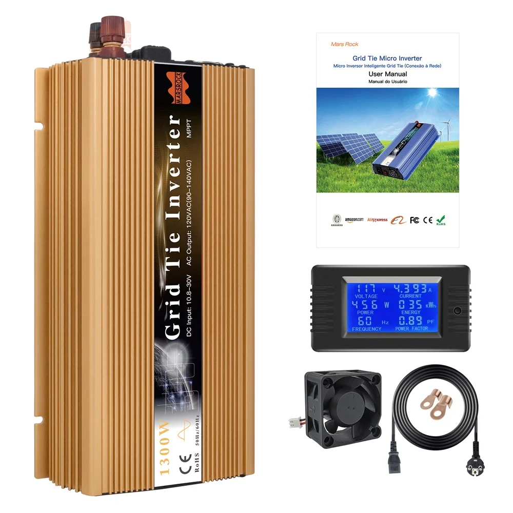 Солнечная батарея Mars Rock 1300 Вт Microinversor MPP на сетке Micro 36/60/72 элементов 10,5-30 в или от 20-50 В постоянного тока до 120 В или в переменного тока