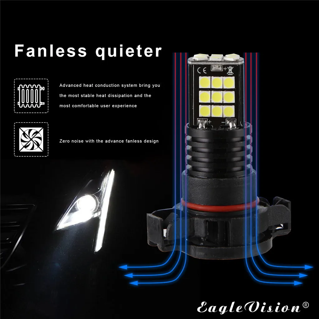 Car Light 2pcs H16 5202 3030 24 SMD LED RGB Headlight Fog Lamp Bulb 24W 6000K 12V stable quality AU 20 | Автомобили и мотоциклы