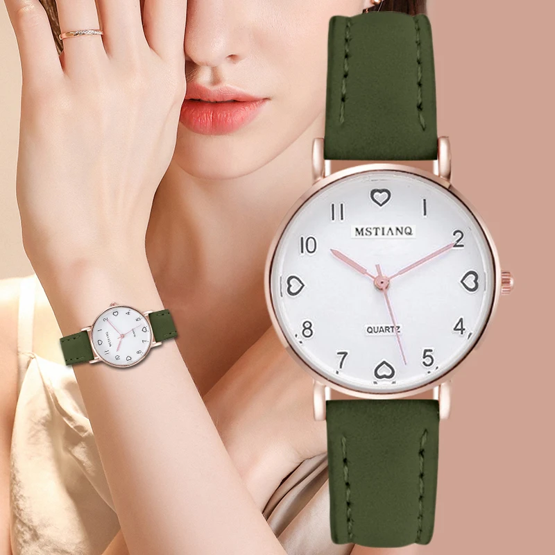 

Reloj pequeno informal para mujer, Reloj de pulsera de cuarzo con correa de cuero, 2020