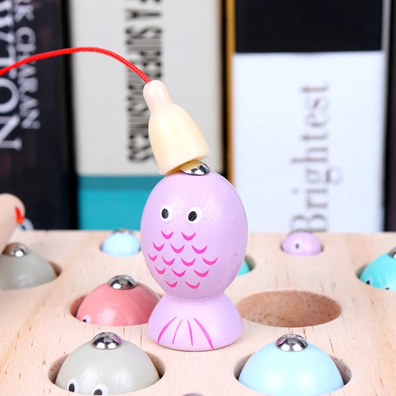 Детские деревянные игрушки Монтессори магнитные игры для рыбалки развивающие