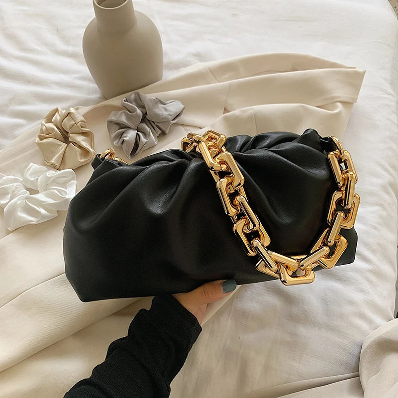 

Solid Color Pleated Tote Bag 2021 New High-quality Soft Leather Women's Designer Handbag Shoulder Bags Armpit Bag handbags