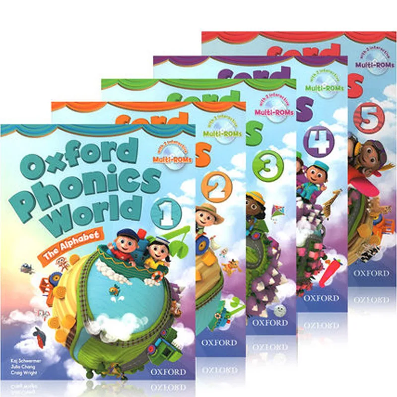 5 Книг Oxford Phonics World оригинальные детские книги для чтения на английском языке |
