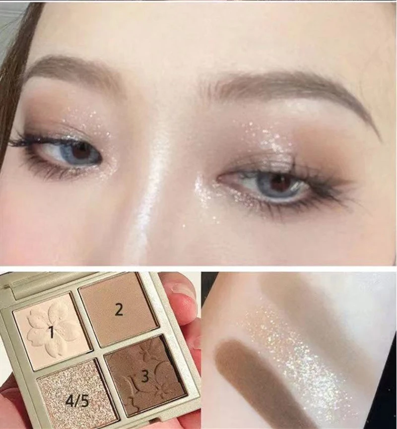

1PC Matte Shimmer Eyeshadow Palette Natural Earth Color Long Lasting Eye Shadow Eye Pigmented Makeup 4 Colors Eye Cosmetic TSLM1