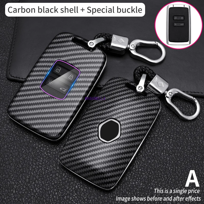 

Car Key Case For Renault Koleos Kadjar Scenic Megane Sandero Espace Clio Captur Kangoo Laguna Talisman Twingo Carbon Fibe Cover