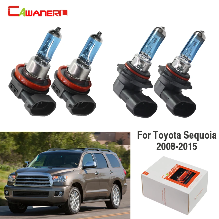 Cawanerl для Toyota Sequoia 4-дверь 2008-2015 100W 9005 H11 автомобильные галогеновые лампы фар фары