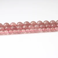 lanli 6810mm natural jewelry pink faceted strawberry quartz loose beads diy men and women bracelet necklace accessories
