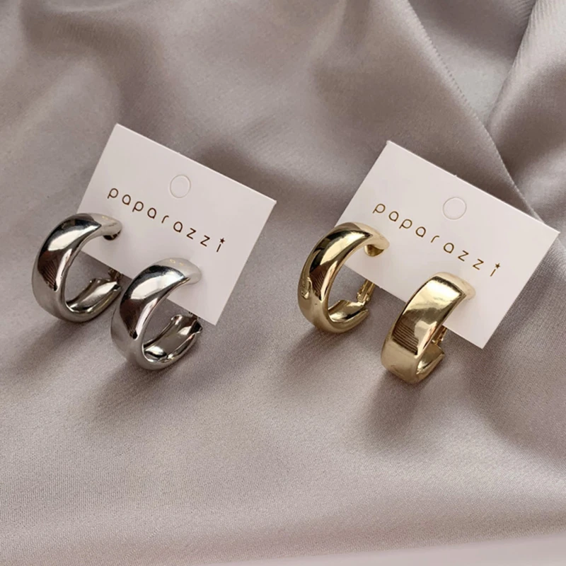 

Minimalist Large Circle Geometric Round Big Hoop Gold Color Earrings For Women Girl Wedding Party Jewelry