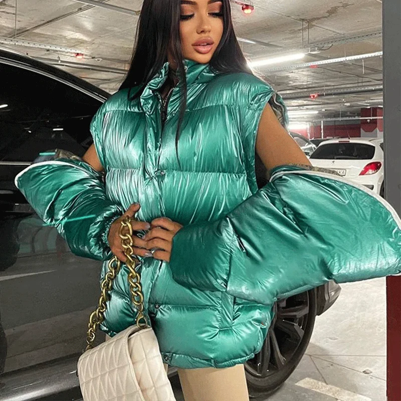 

Женская зимняя куртка на молнии, с длинным рукавом