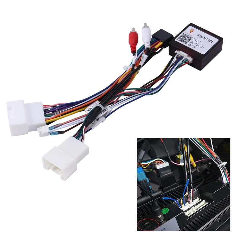 Car 16Pin Power Wiring Harness Cable Adapter with Canbus for Mitsubishi Outlander Pajero Install Android Stereo Player