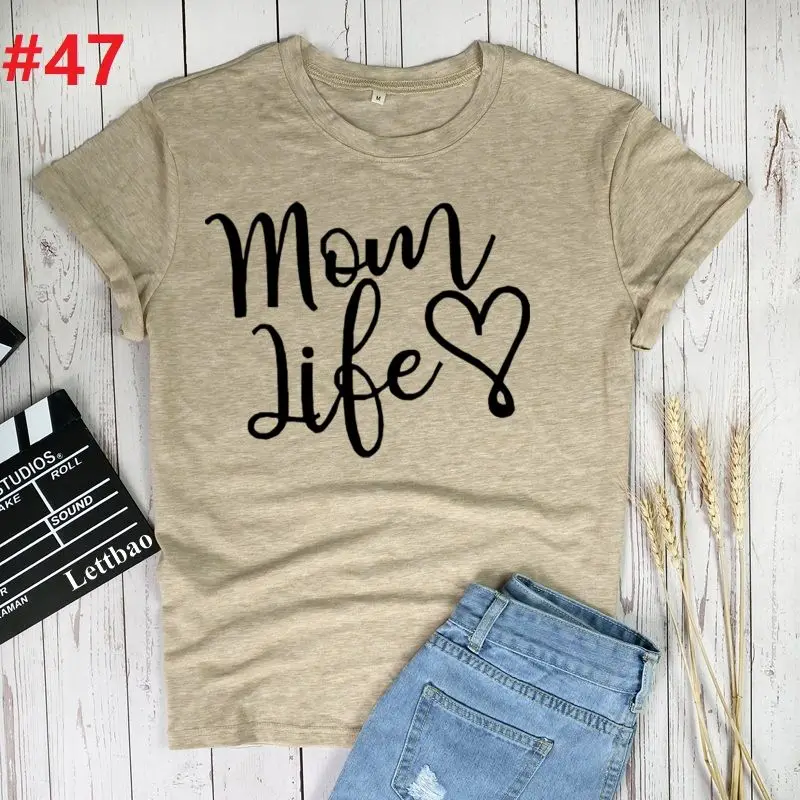 

mom life love T-shirts Top for Women letter Mama Girls summer Mom Love Clothing Print Lady Graphic Tee Ladies Female T-Shirt