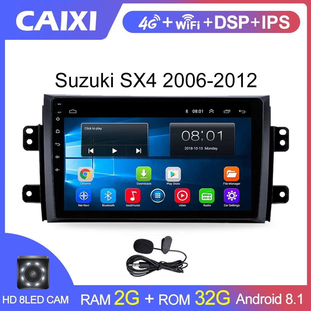 CAIXI Car Android 8,1 радио мультимедиа плеер для Suzuki SX4 2006 2007 2008 2009 2010 2011 2012 2013 автомобиля gps Navigatio плеер