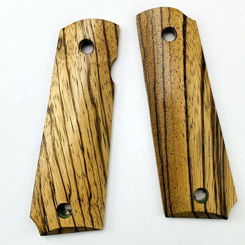 1 Pair Natural Zebra Wood Tactical 1911 Grips Handle Patches Scales Full Size CNC Custom DIY Making Replace Accessories Parts