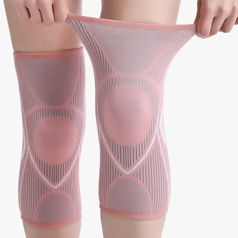 

2pcs Long Non-slip Thermal Knee Pads Elastic Knitted Cycling Running Protective Sports Outdoor Basketball Breathable Leggings