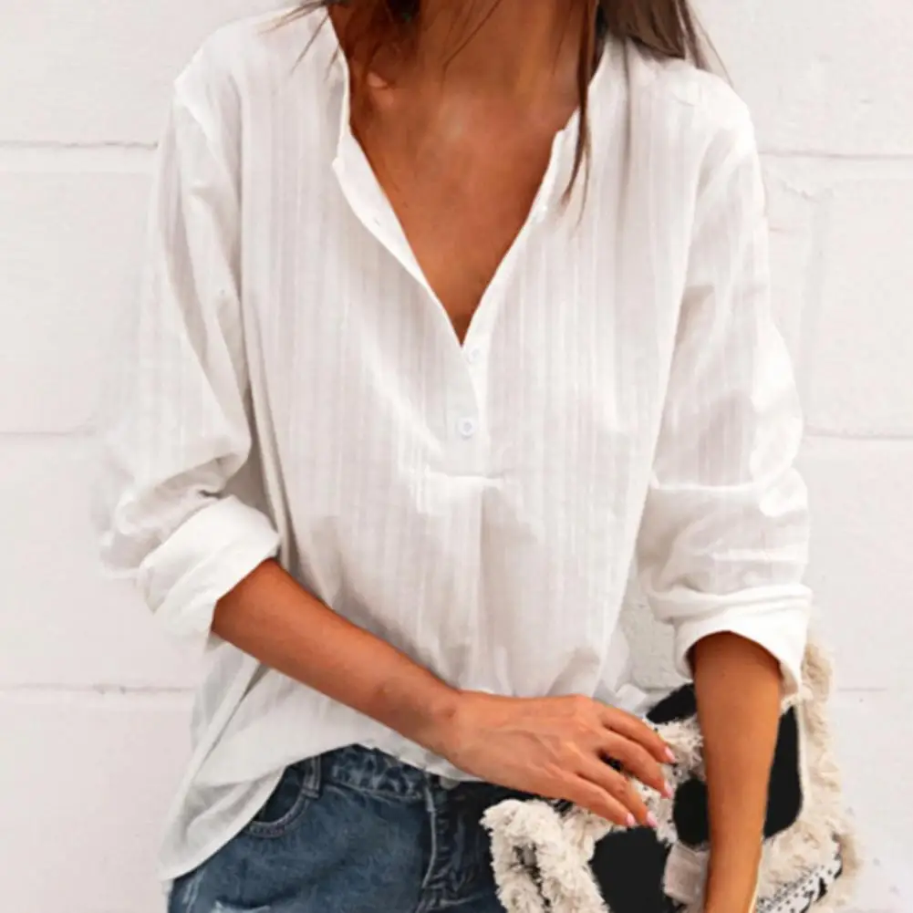 Женская Повседневная дышащая тонкая рубашка с длинным рукавом Модная легкая