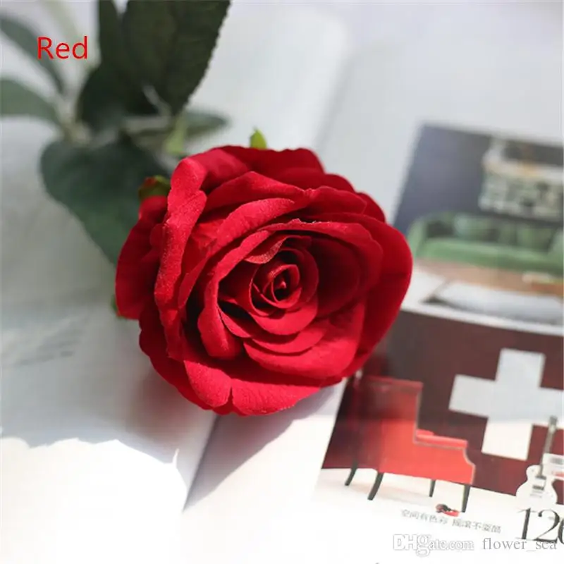 

100pcs Artificial Rose Flowers Vivid Real Touch Lint Decorative Flowers Romantic Wedding Fake Flowers Home Decoration Wholesale