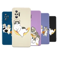 cute cartoon cat liquid silicone soft cover for xiaomi redmi note 10 10t 9 9t 8t 9s 8 7 pro max phone case