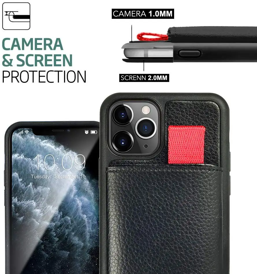 11 Pro Max кожаный чехол для iPhone XS XR Кожаные чехлы бумажники с отделением карт 11X6 S 7 8