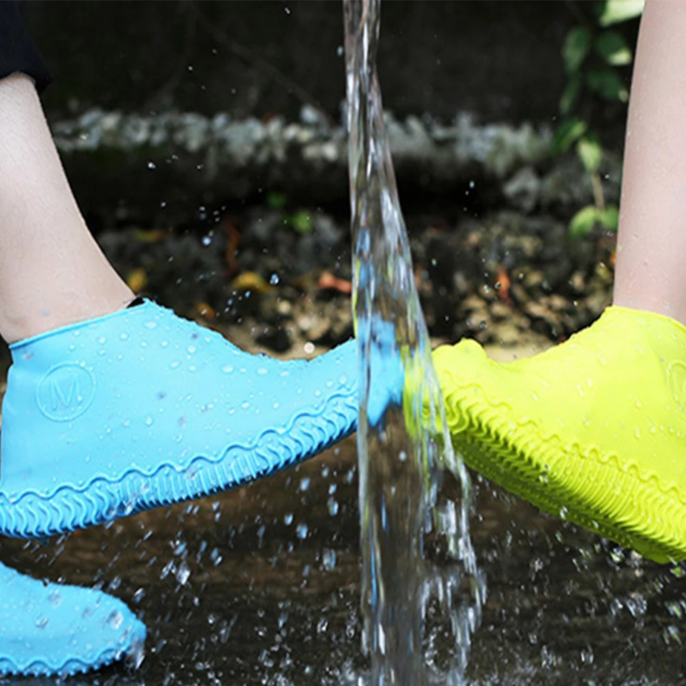 

1 Pair Reusable Silicone Shoe Cover Waterproof Rain Shoes Covers Outdoor Camping Slip-resistant Rubber Rain Boot Overshoes