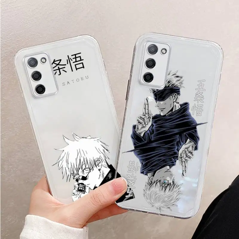 

gojo satoru Jujutsu Kaisen anime Phone Case For Xiaomi Mi 11 Ultra Lite 10 Redmi Note 9 8 7 9a K30S K40 Pro Transparent Coque