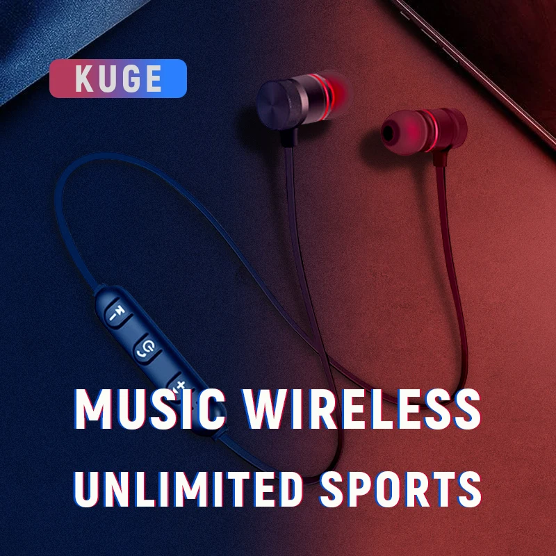 Беспроводные Bluetooth наушники KUGE магнитные стереонаушники с шейным ремешком