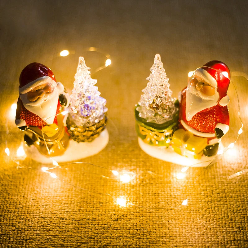 Santa Claus Ornament Lamp Props Bar Ceramics Creative Christmas Light Celebration Window Display | Дом и сад