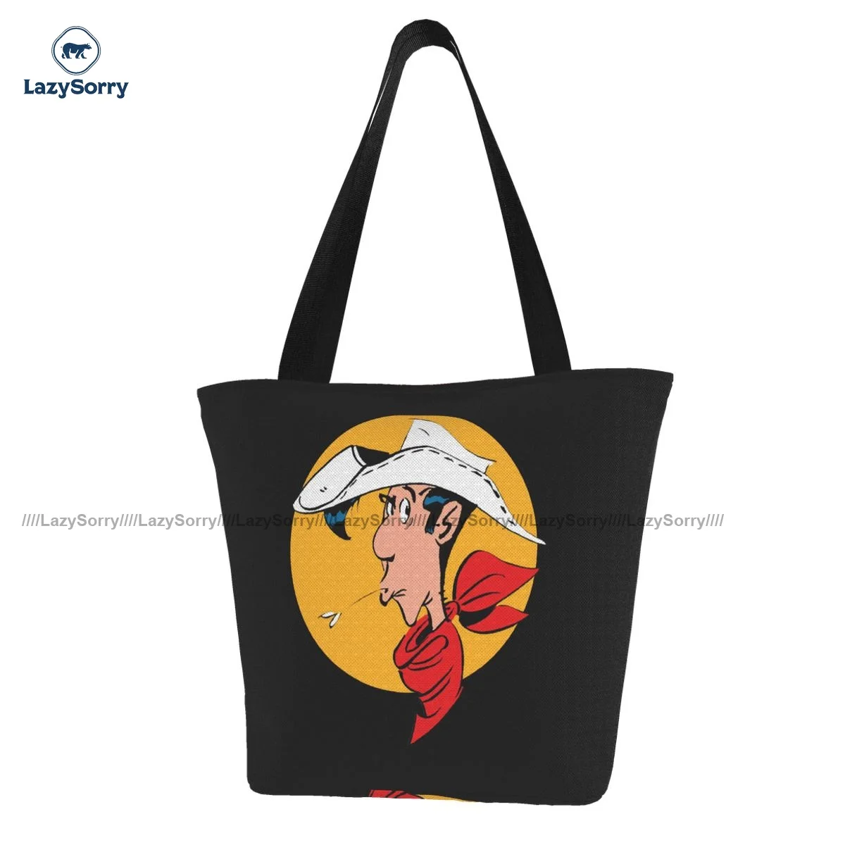 

Lucky Luke Shopping Bag Funny Cloth Travel Handbag Female Gifts Bags