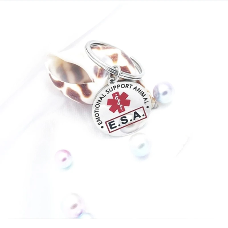 ESA идентификационные бирки для собак с поддержкой круглая бирка из нержавеющей