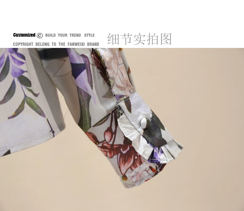 

Ruffles Stand Collar Blouse for Women Blusas Mujer Spring 2021 Floral Print Womens Tops and Blouses Fashion Long Sleeve Blouse