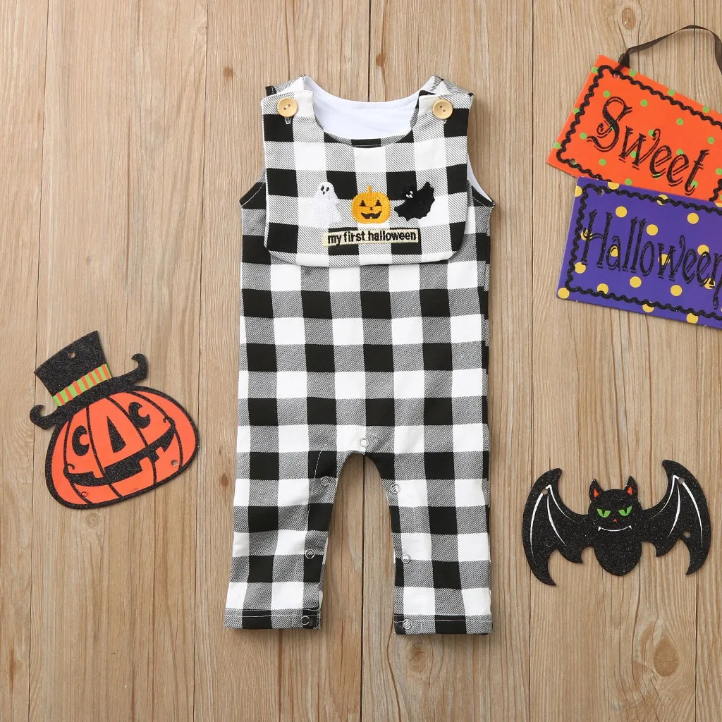 JAYCOSIN/костюм на Хэллоуин для маленьких мальчиков и девочек Комбинезон в клетку с