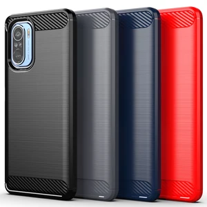 For Cover Xiaomi Poco F3 Case Poco F3 Shockproof Bumper Soft TPU
Silicone Brushed Smooth Phone Back Cover Poco F3 F2 Pro Case