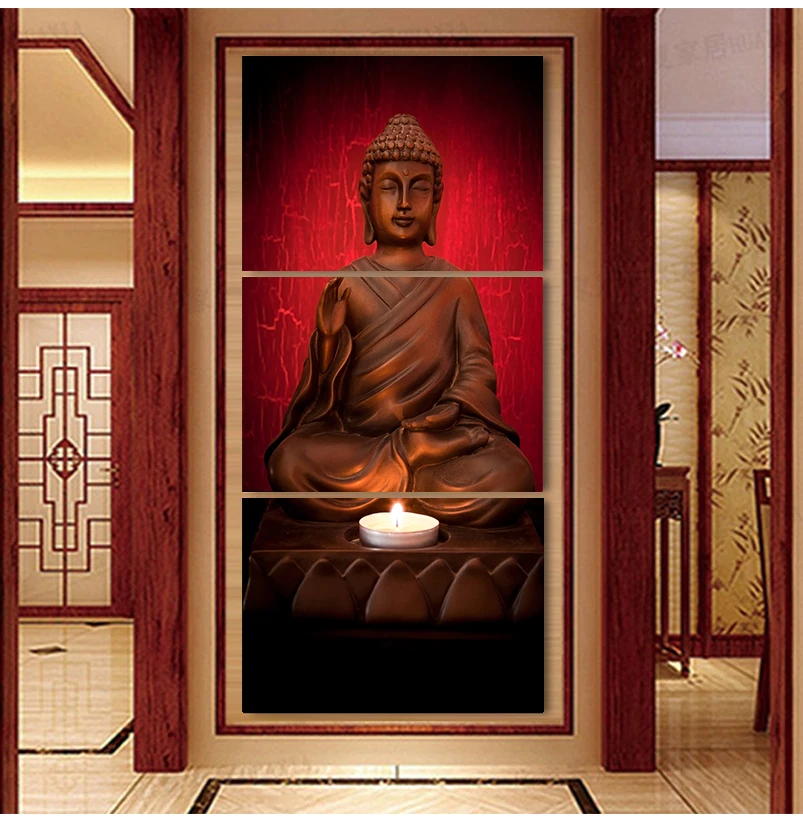 Современные настенные картины с абстрактным изображением Будды HD Печатный 3 шт.