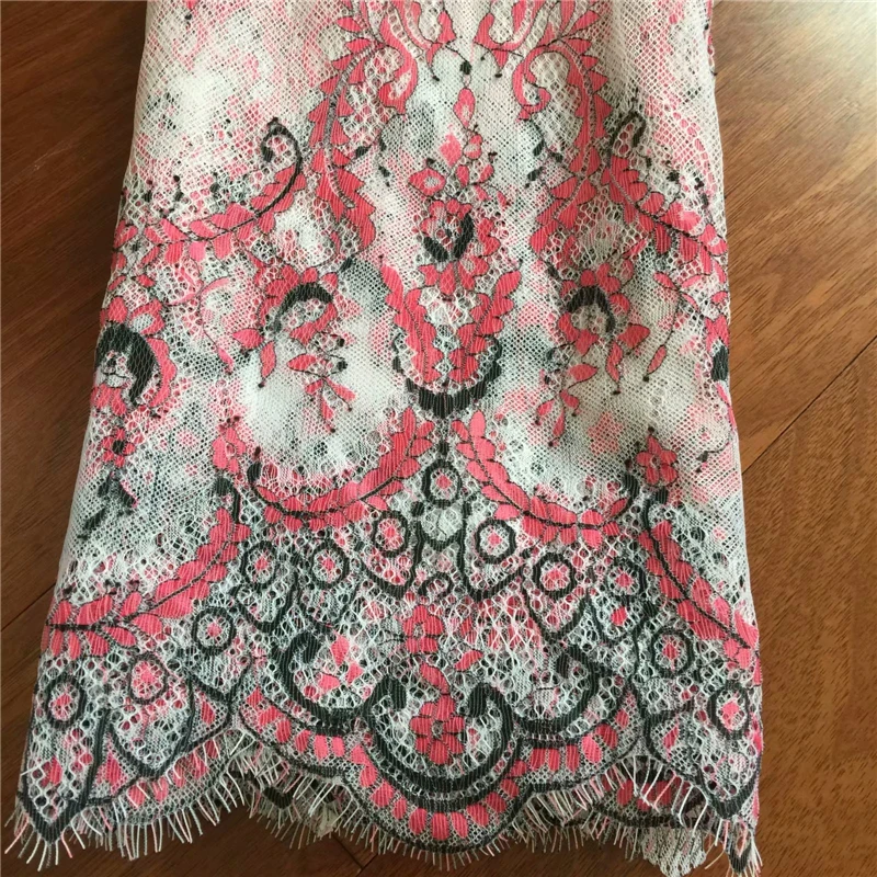 Новые французские ресницы кружевной ткани Diy изысканные кружева вышивка одежды свадебное платье аксессуары RS806 - Цвет: white rose red