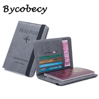 bycobecy rfid passport holder book passport cover womens wallet thin multifunctional card id case 2021 new leather travel bag