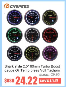 CNSPEED 60 мм Автомобильный датчик температуры воды 50-150C с датчиком температуры воды с белым и янтарным светильник YC101413+ YC100221