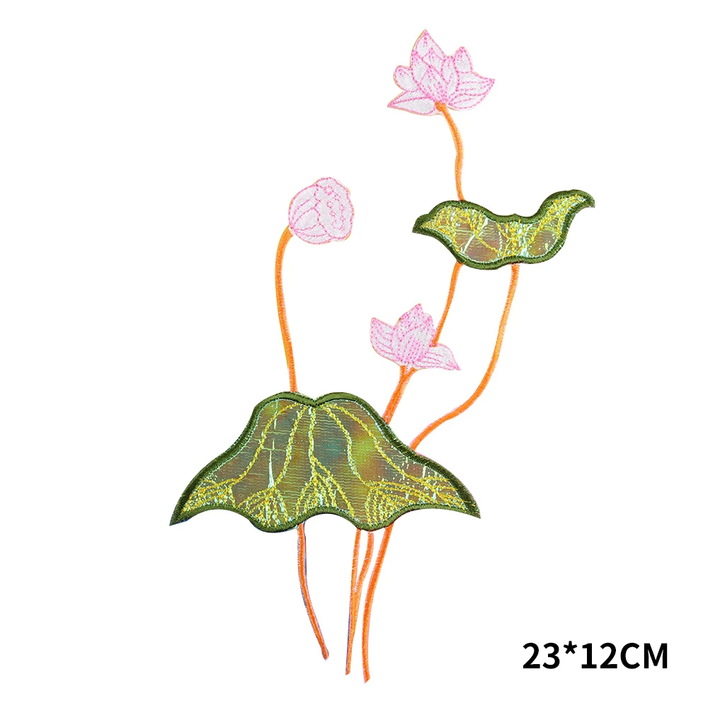 Патчи с цветочным рисунком подсолнуха лотоса аппликация для вышивки утюгом