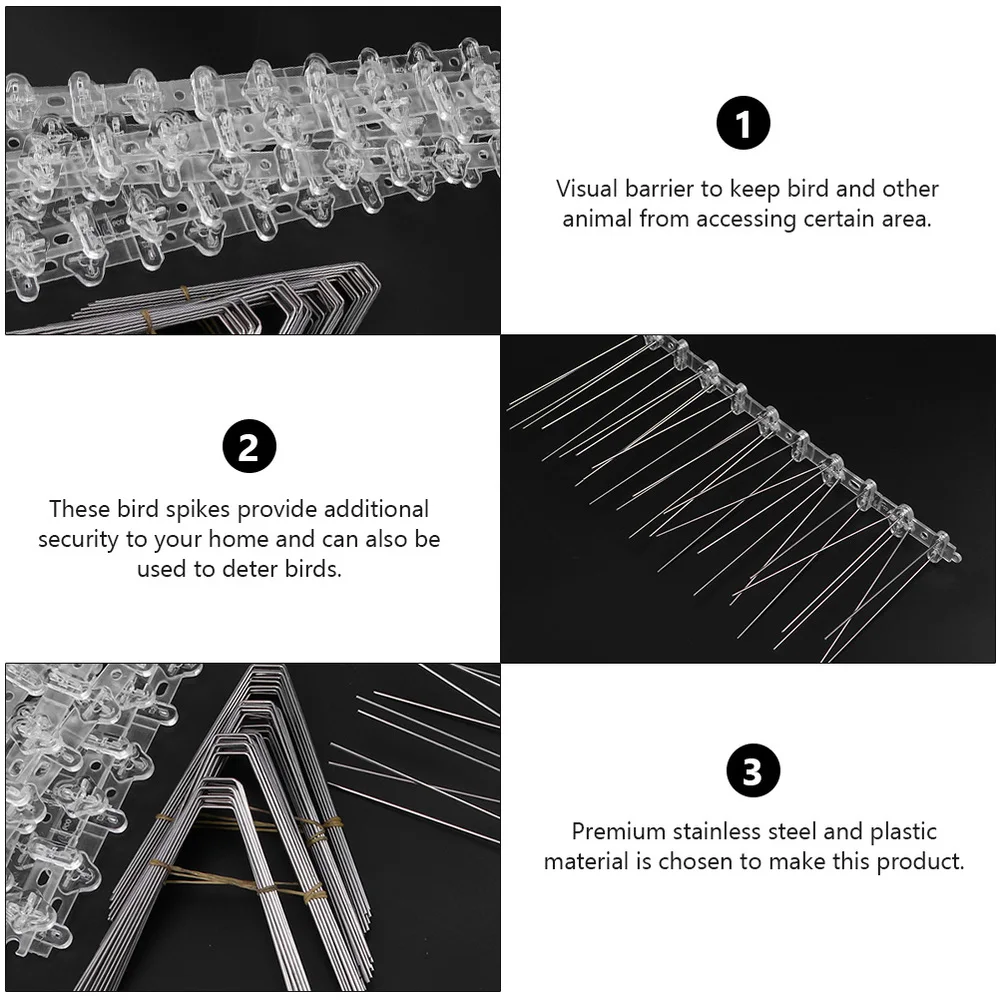 

1 Box/14pcs Stainless Steel Bird Spike Bird Deterrent Pigeon Repellent Strips
