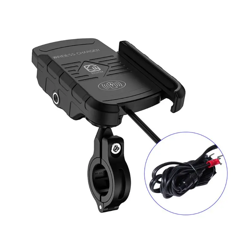 Waterproof 12V Motorcycle Phone Qi Fast Charging Wireless Charger Bracket Holder Mount Stand for iPhone Xs MAX XR X 8 Samsung Hu