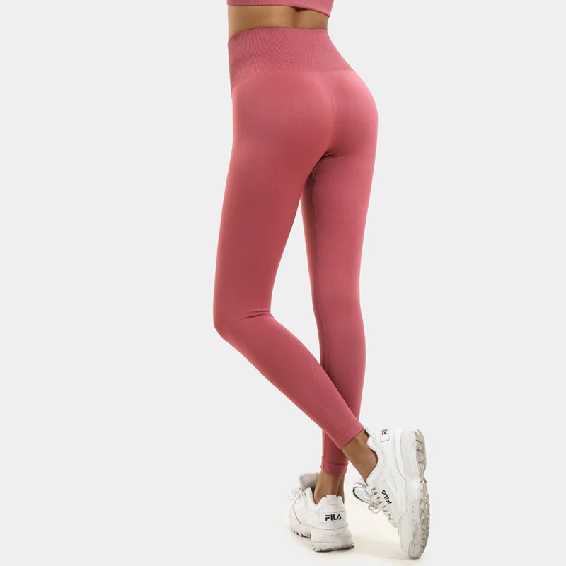 

Sexy Seamless gym Pants Hygroscopic And Sweat Wicking Fitness Pants gym High Waist Elastic Hip Lifting Tights For Women