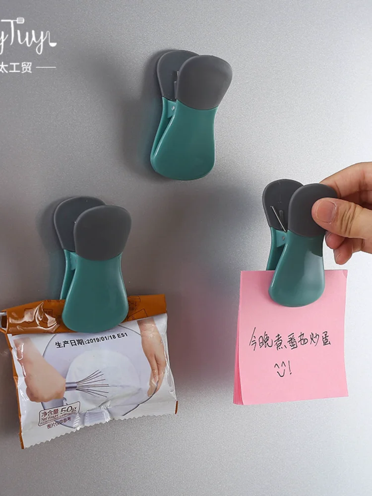 

Multi Purpose Refrigerator Blackboard Plastic Clip Antiskid Food Sealing Clip Refrigerator Magnet Magnets Cute Home Decor