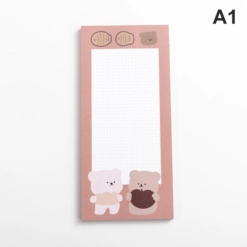 

Cute Korean Biscuits Bear Memo Pad Message Notes Decorative Notepad Note Check List Memo Stationery Office Supplies