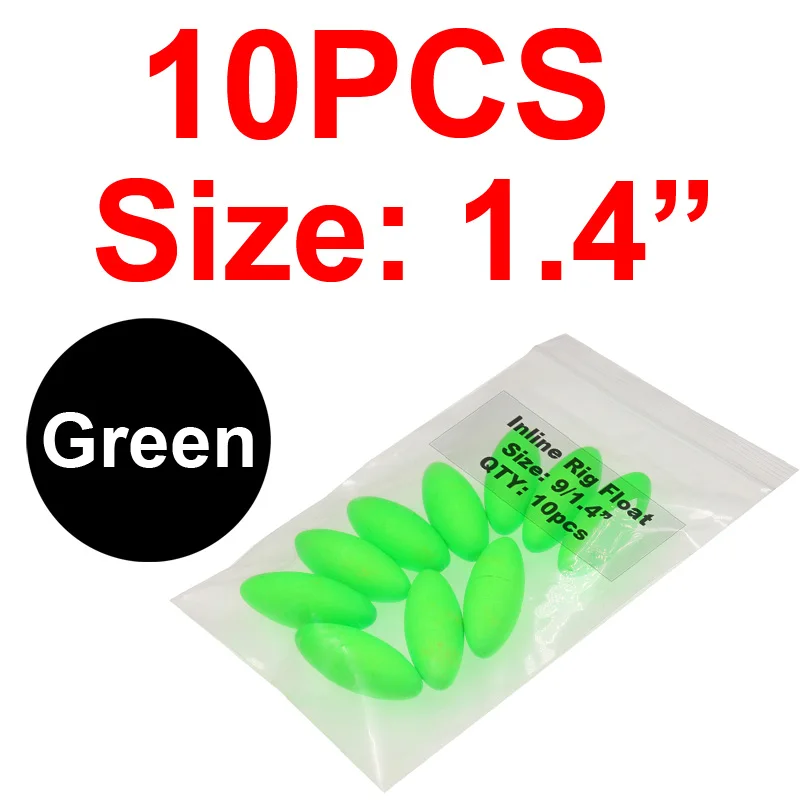 10pcs green 9l1.4 JIGEECARP 10 шт. поплавок для ловли сома, плавучий поплавок из этиленвинилацетата, поплавок для соленой воды, Рыболовные Поплавки, аксессуары, снапперы - Цвет: 10pcs green 9l1.4