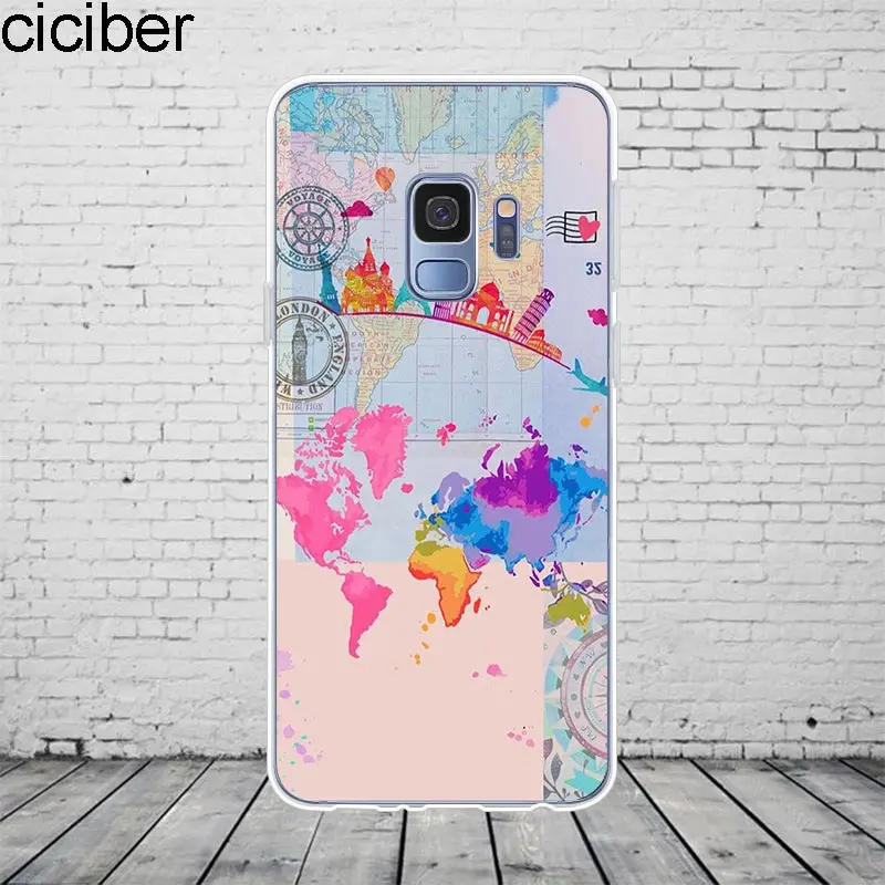 Чехол ciciber с картой мира для Samsung Galaxy S 5 6 7 8 9 Edge Plus мягкий чехол из ТПУ Note 3 4 10