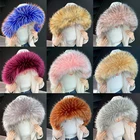 Роскошный воротник из искусственного меха енота, женский черный воротник из искусственного меха, шаль, шарфы из енота, зимние шарфы, шарфы