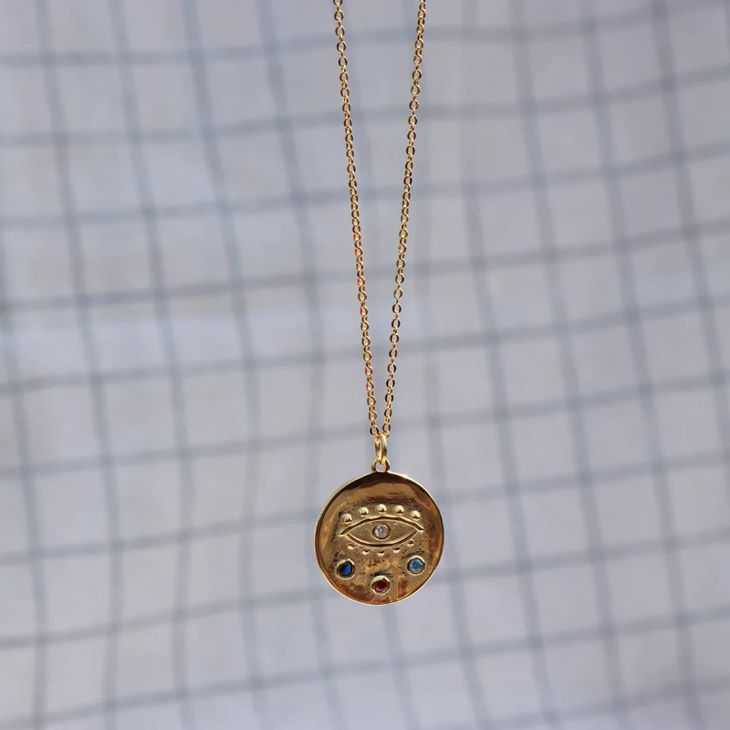 Ожерелье женское из серебра 925 пробы с подвеской в виде глаза дьявола|Ожерелья