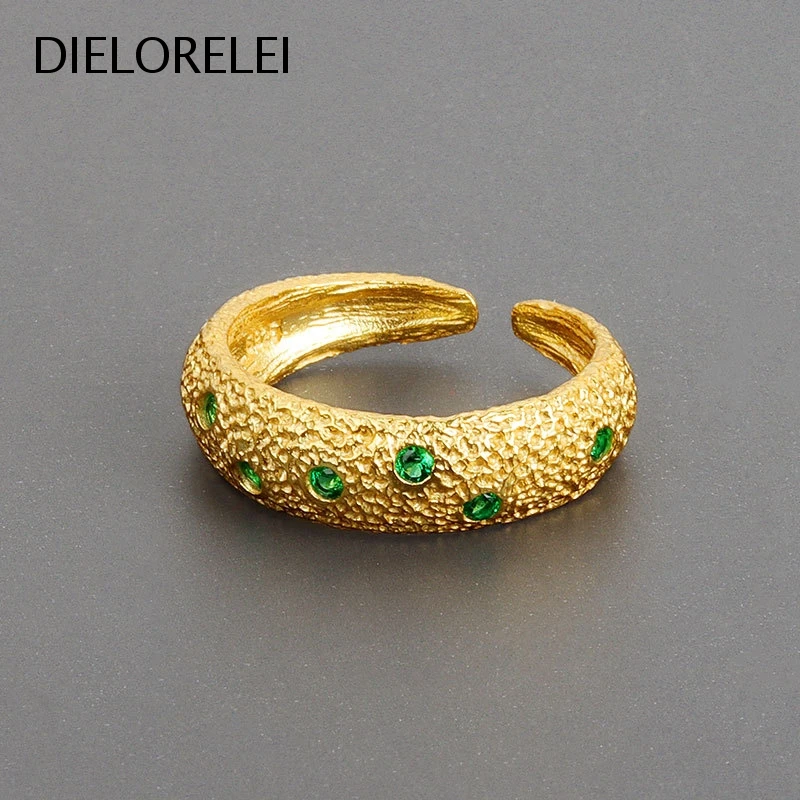 

DIELORELEI 925 Sterling Silver Adjustable Ring Light Luxury Women Jewelry Temperament Accessories Gift Style Girls
