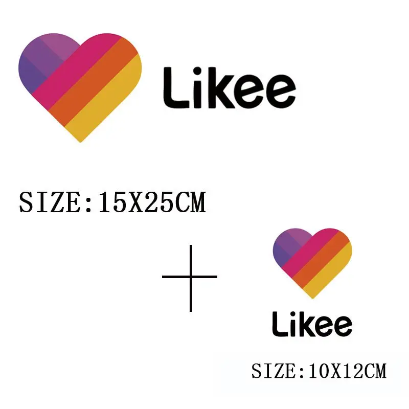 Likee app нашивки наклейки на одежду термочувствительные DIY женские футболки толстовки гладить на переводах для одежды Радуга Сердце Патч