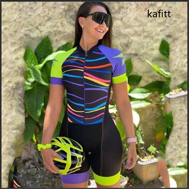 Профессиональный летний женский комбинезон для велоспорта с изображением