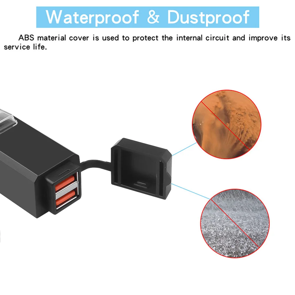 2 USB-порта 9-24 В водонепроницаемое пылезащитное зарядное устройство на руль