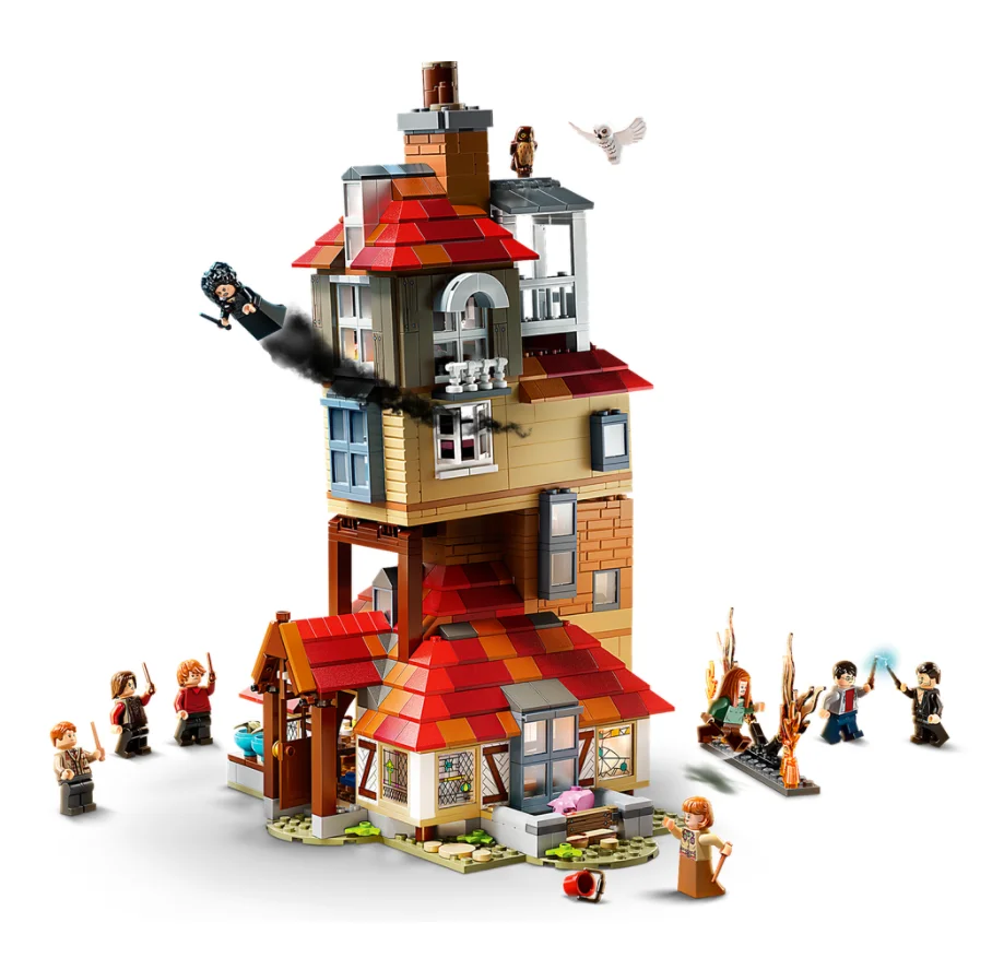 

In Stock Building Blocks Famous Movie Magic Castle Model 75980 Attack on The Burrow 1047+pcs for Kids DIY Bricks Christmas Gift