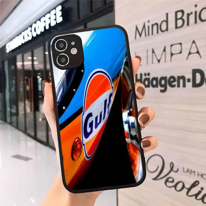 

Gulf swept the car circle orange and blue paint Phone Case Matte Transparent for iPhone 7 8 11 12 s mini pro X XS XR MAX Plus